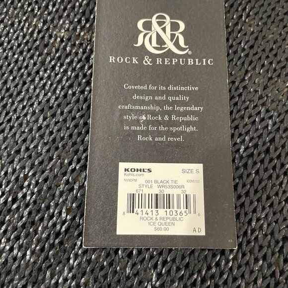 Rock & Republic Open-Knit Black Sweater Women's Size Small Ice Queen New - Picture 3 of 6